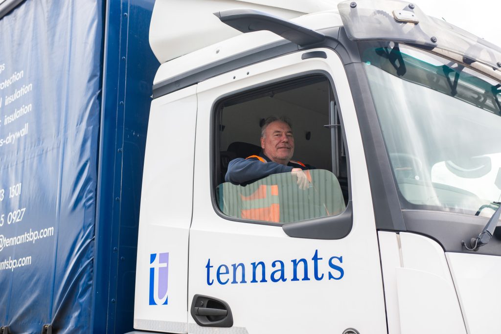 tennants lorry driver in his cab